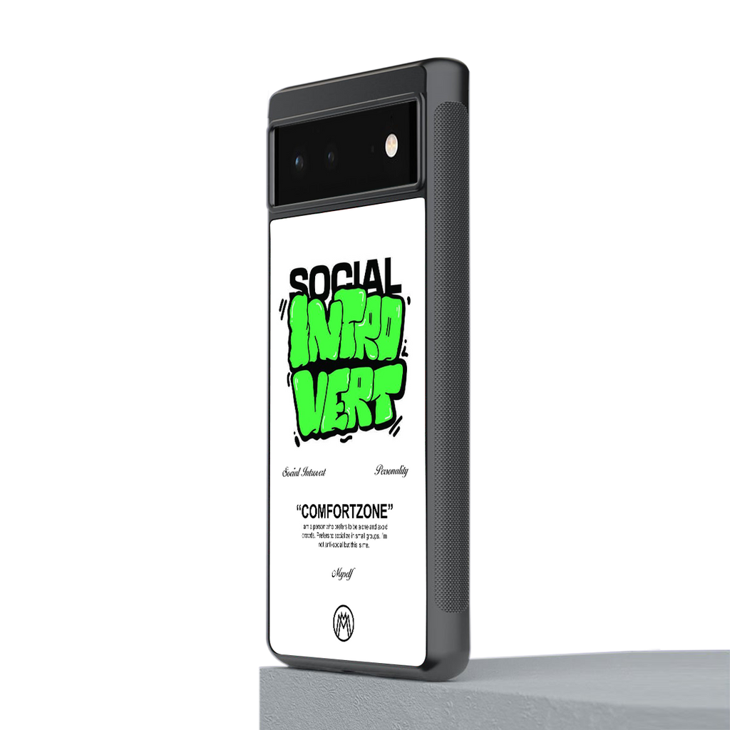 social introvert back phone cover | glass case for google pixel 6