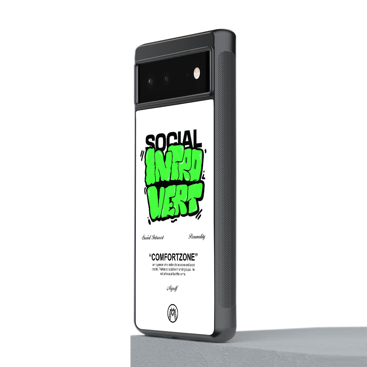 social introvert back phone cover | glass case for google pixel 6