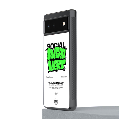social introvert back phone cover | glass case for Google Pixel 6A