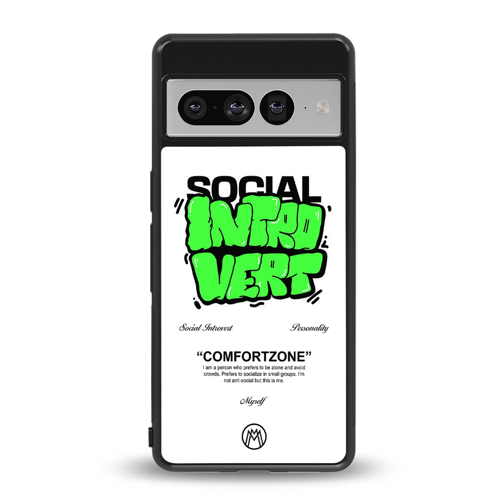 social introvert back phone cover | glass case for google pixel 7 pro