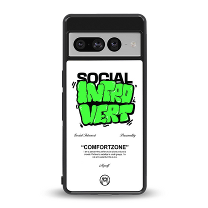social introvert back phone cover | glass case for google pixel 7 pro