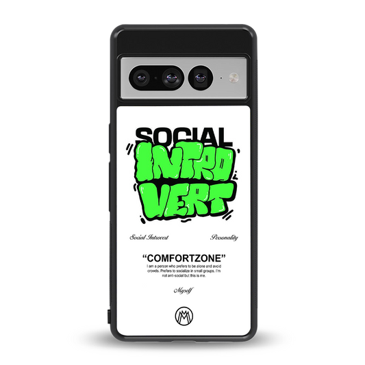 social introvert back phone cover | glass case for google pixel 7 pro