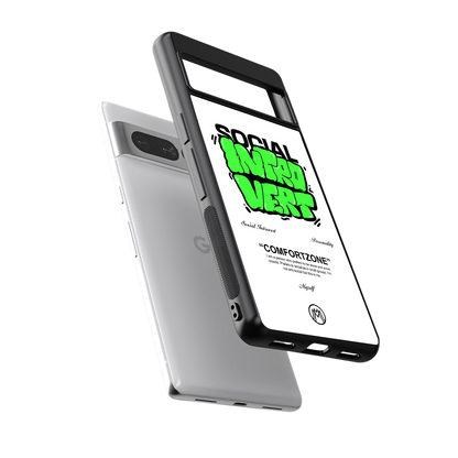 social introvert back phone cover | glass case for google pixel 7 pro