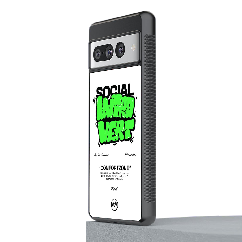 social introvert back phone cover | glass case for google pixel 7 pro