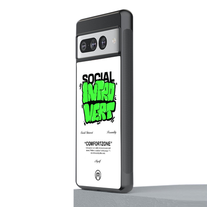 social introvert back phone cover | glass case for google pixel 7 pro