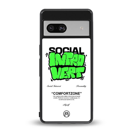 social introvert back phone cover | glass case for Google Pixel 7