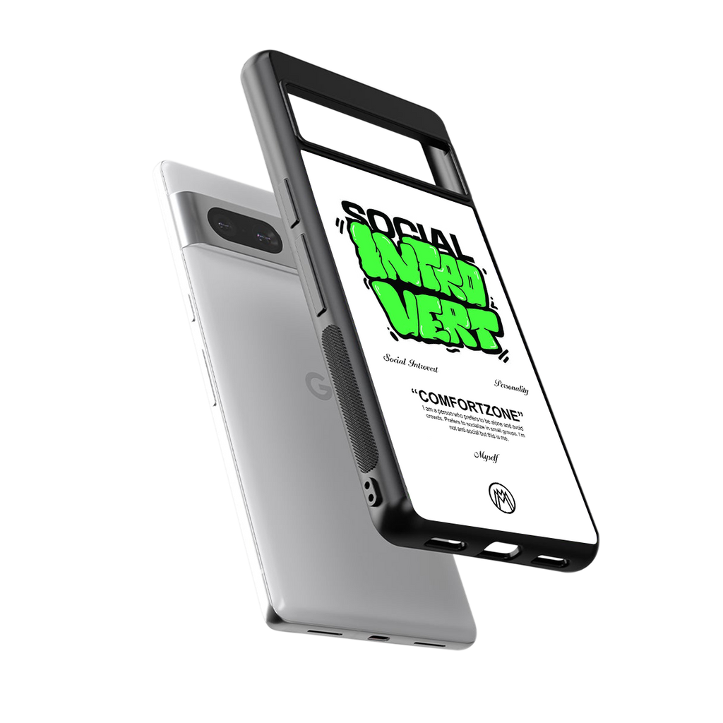 social introvert back phone cover | glass case for Google Pixel 7A