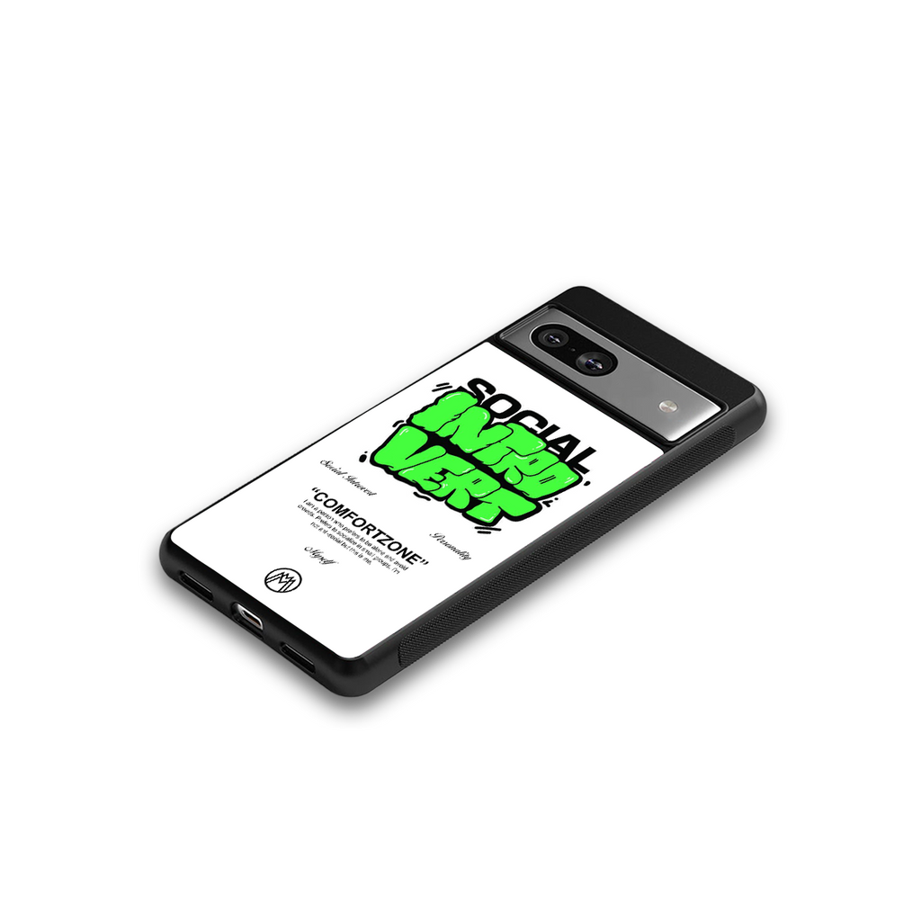 social introvert back phone cover | glass case for Google Pixel 7