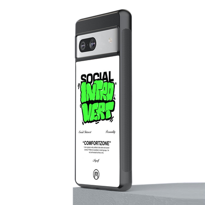 social introvert back phone cover | glass case for Google Pixel 7A