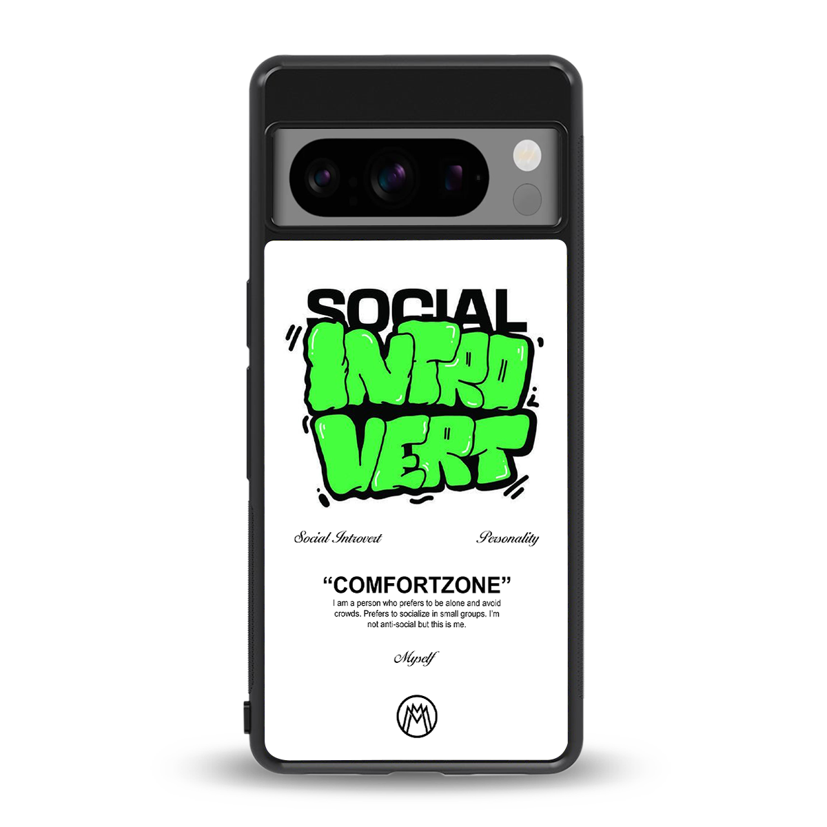 social introvert back phone cover | glass case for google pixel 8 pro