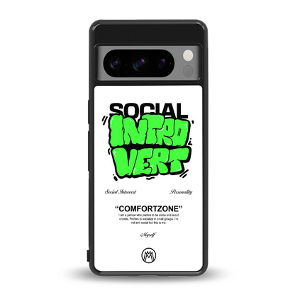 social introvert back phone cover | glass case for google pixel 8 pro