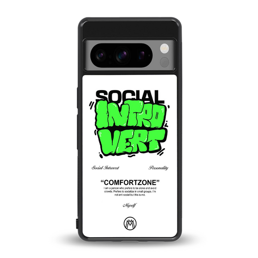 social introvert back phone cover | glass case for google pixel 8 pro