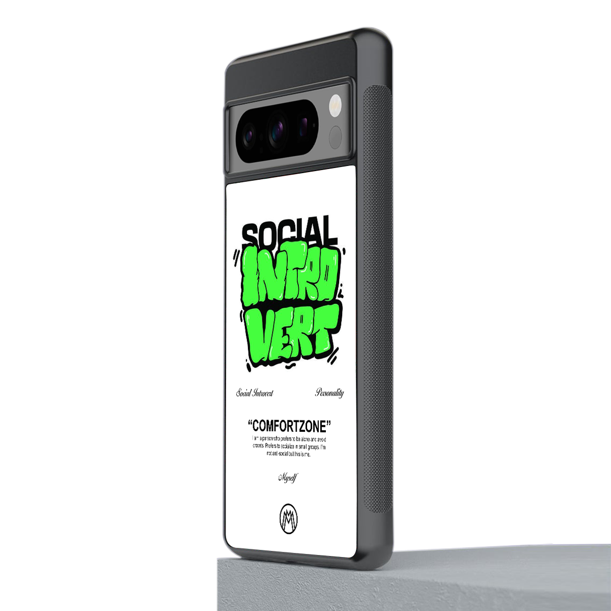 social introvert back phone cover | glass case for google pixel 8 pro