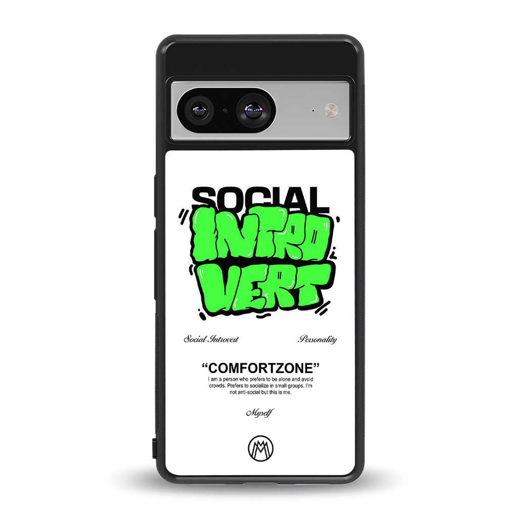 social introvert back phone cover | glass case for Google Pixel 8