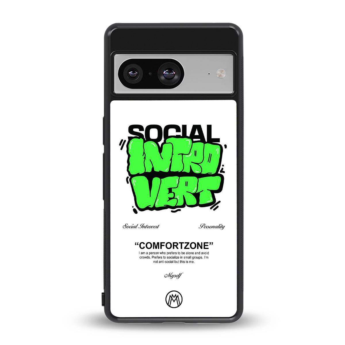 social introvert back phone cover | glass case for Google Pixel 8