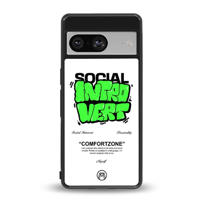 social introvert back phone cover | glass case for Google Pixel 8