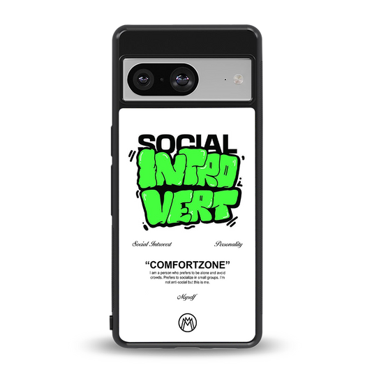 social introvert back phone cover | glass case for Google Pixel 8