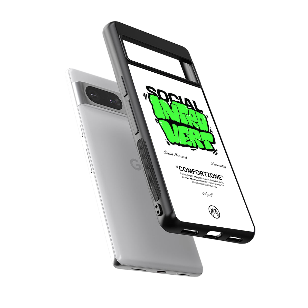 social introvert back phone cover | glass case for Google Pixel 8