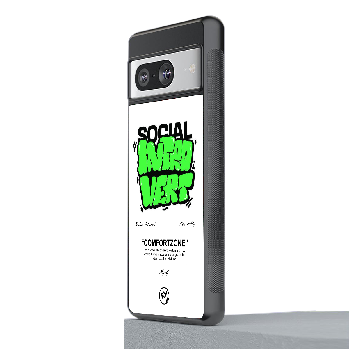 social introvert back phone cover | glass case for Google Pixel 8