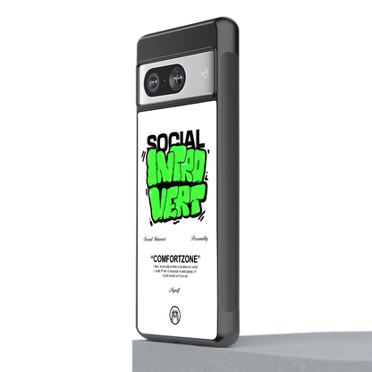 social introvert back phone cover | glass case for Google Pixel 8