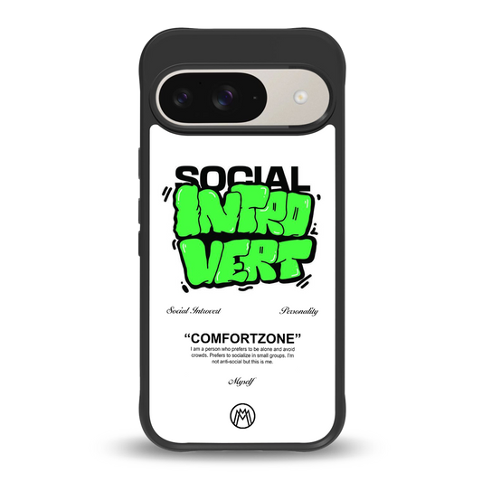 social introvert back phone cover | glass case for google pixel 9