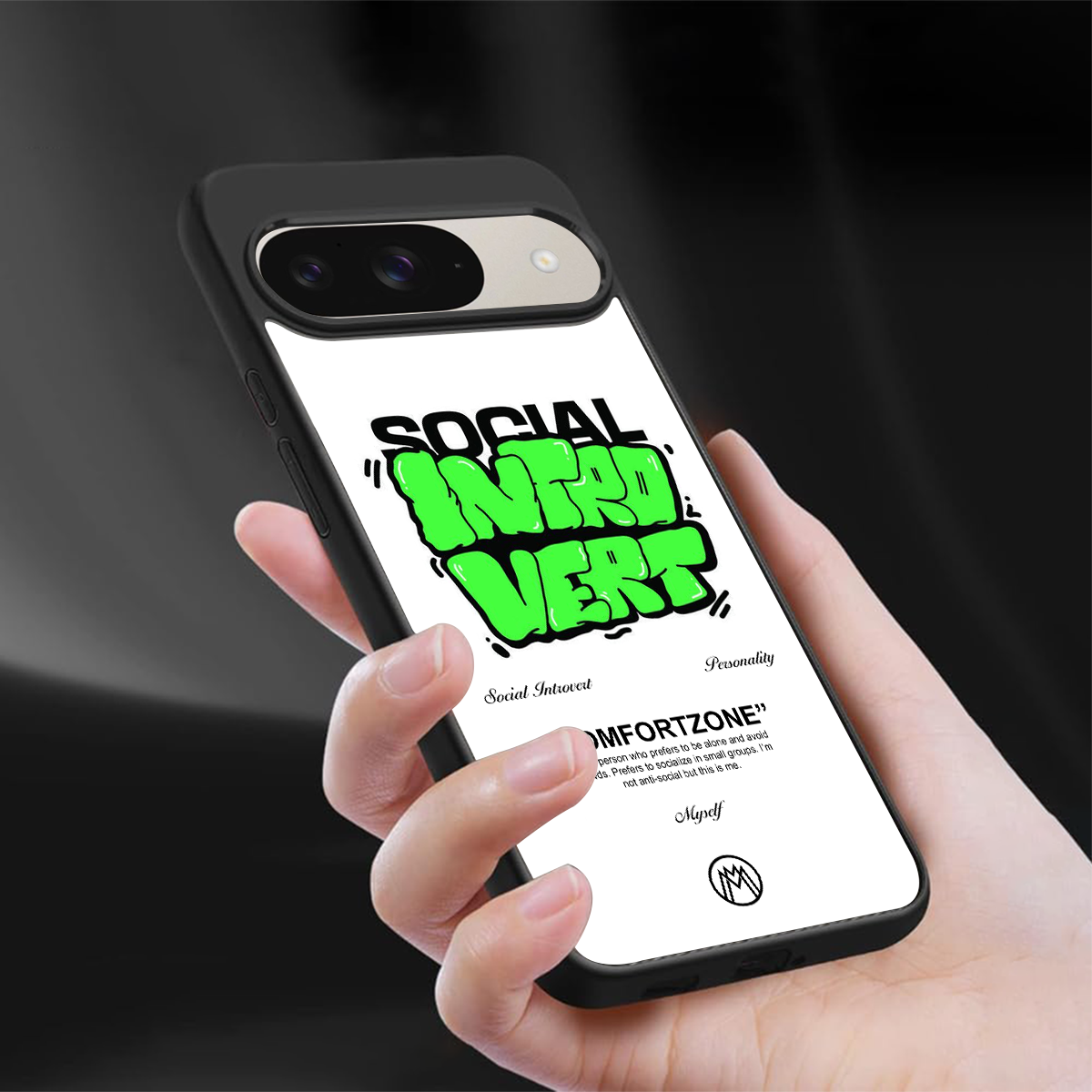 social introvert back phone cover | glass case for google pixel 9