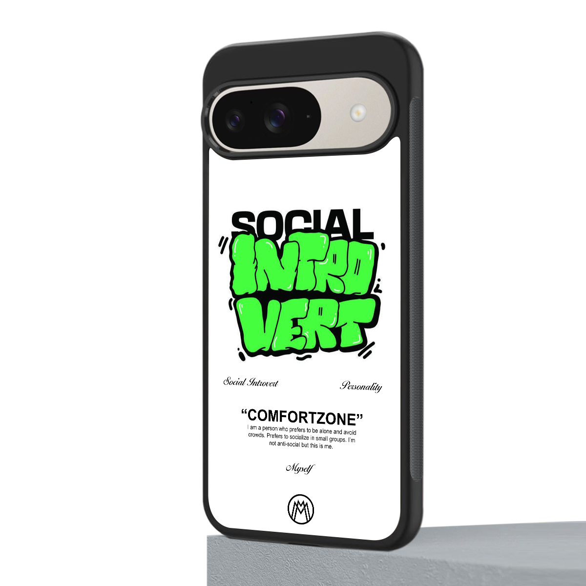 social introvert back phone cover | glass case for google pixel 9
