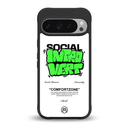 social introvert back phone cover | glass case for google pixel 9 pro