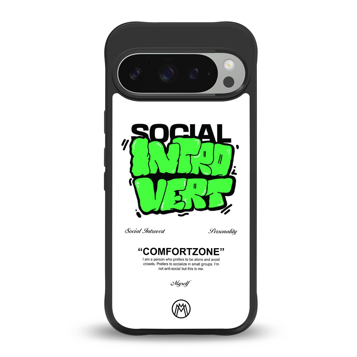 social introvert back phone cover | glass case for google pixel 9 pro xl