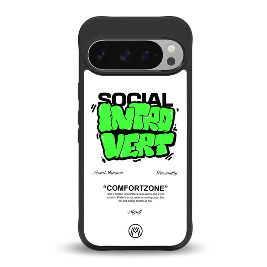 social introvert back phone cover | glass case for google pixel 9 pro xl