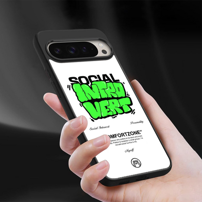social introvert back phone cover | glass case for google pixel 9 pro xl