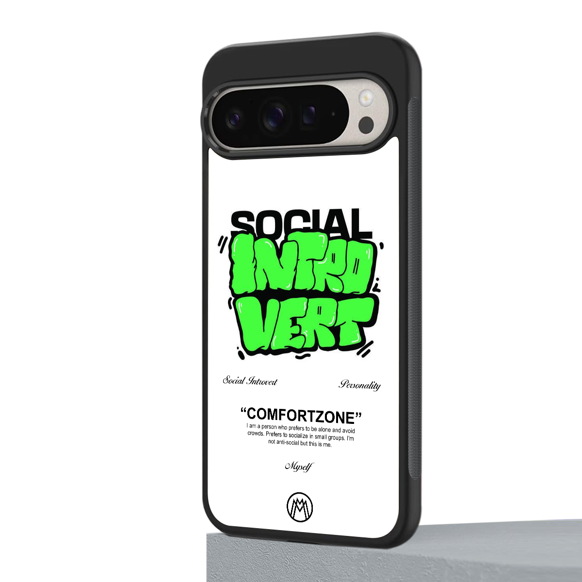 social introvert back phone cover | glass case for google pixel 9 pro xl