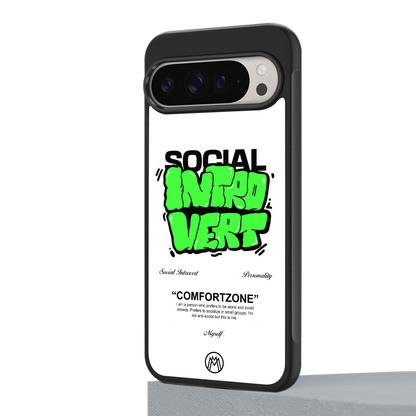 social introvert back phone cover | glass case for google pixel 9 pro xl