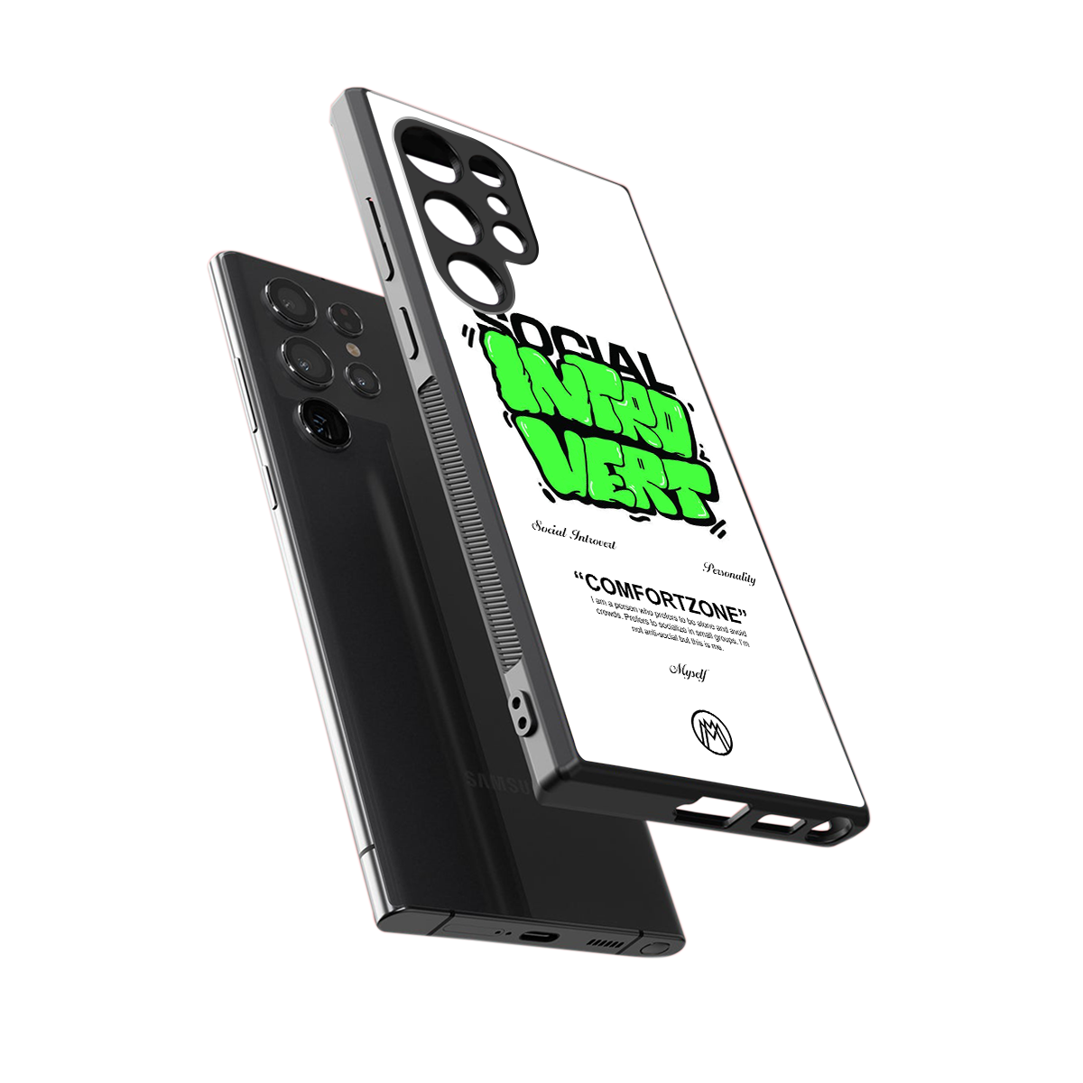 social introvert back phone cover | glass case for samsung galaxy s23 ultra