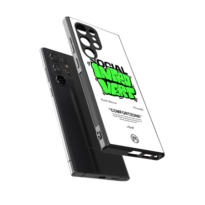 social introvert back phone cover | glass case for samsung galaxy s23 ultra