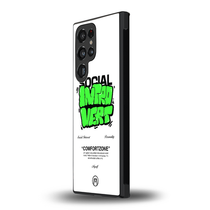 social introvert back phone cover | glass case for samsung galaxy s23 ultra