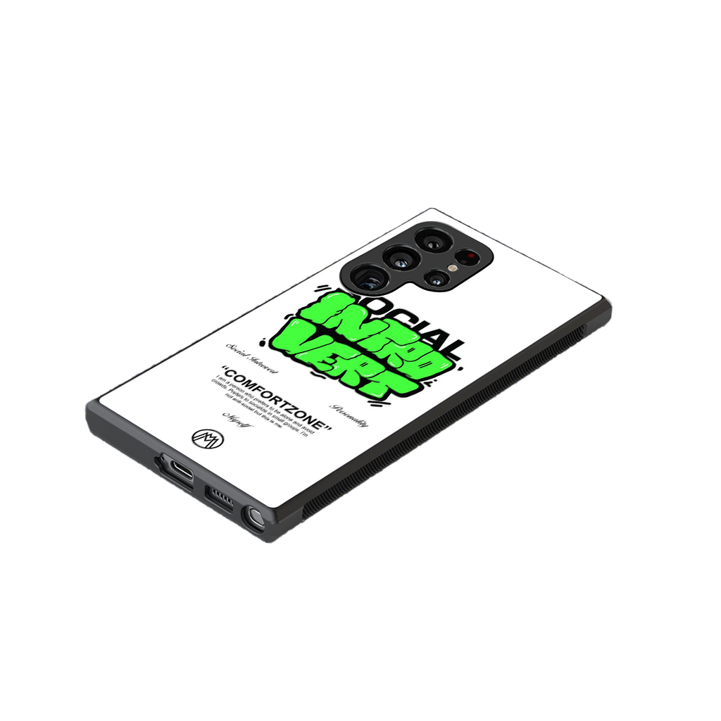 social introvert back phone cover | glass case for samsung galaxy s23 ultra