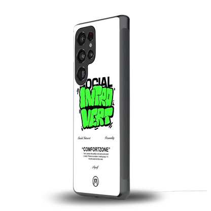 social introvert back phone cover | glass case for samsung galaxy s25 ultra