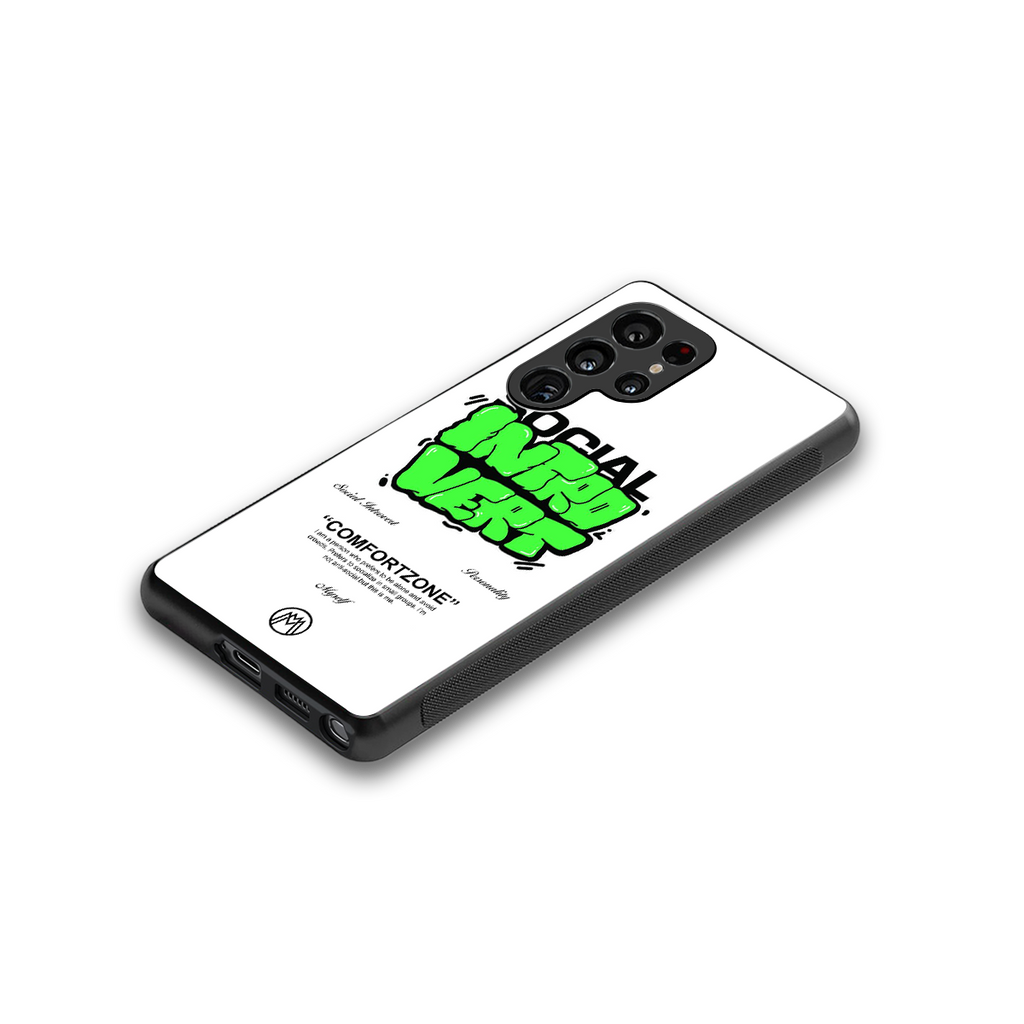 social introvert back phone cover | glass case for samsung galaxy s25 ultra