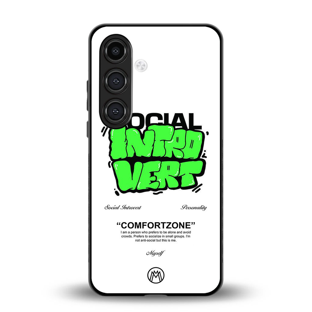 social introvert back phone cover | glass case for samsung galaxy s25 plus