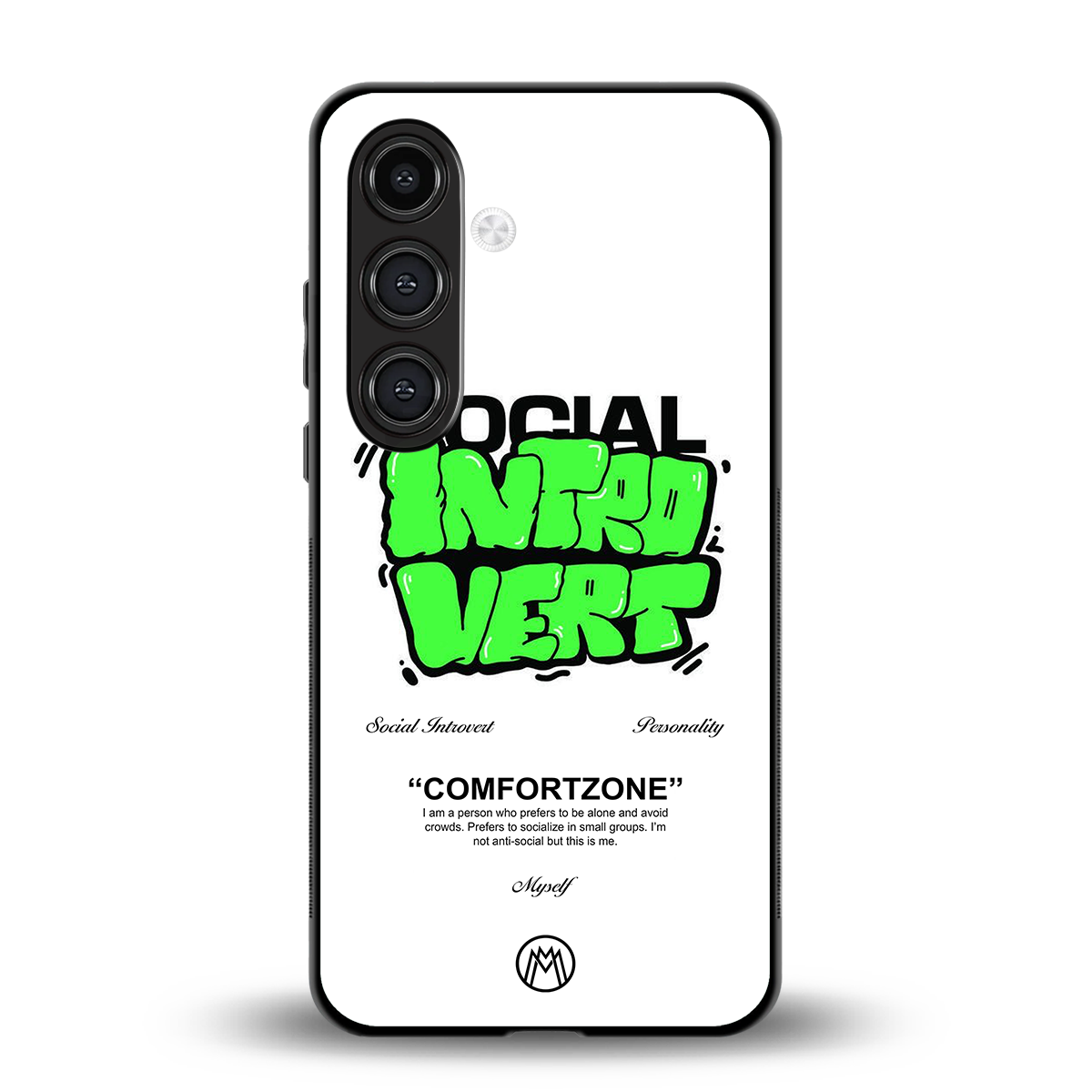 social introvert back phone cover | glass case for samsung galaxy s24 plus