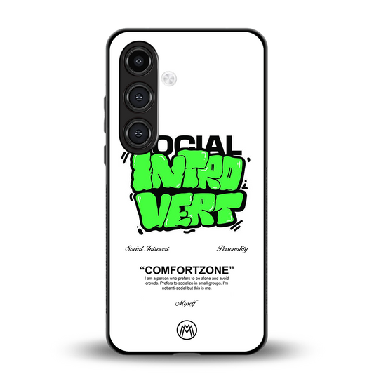 social introvert back phone cover | glass case for samsung galaxy s24 plus