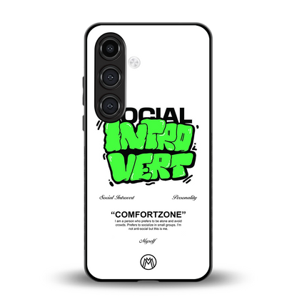 social introvert back phone cover | glass case for samsung galaxy s23 plus