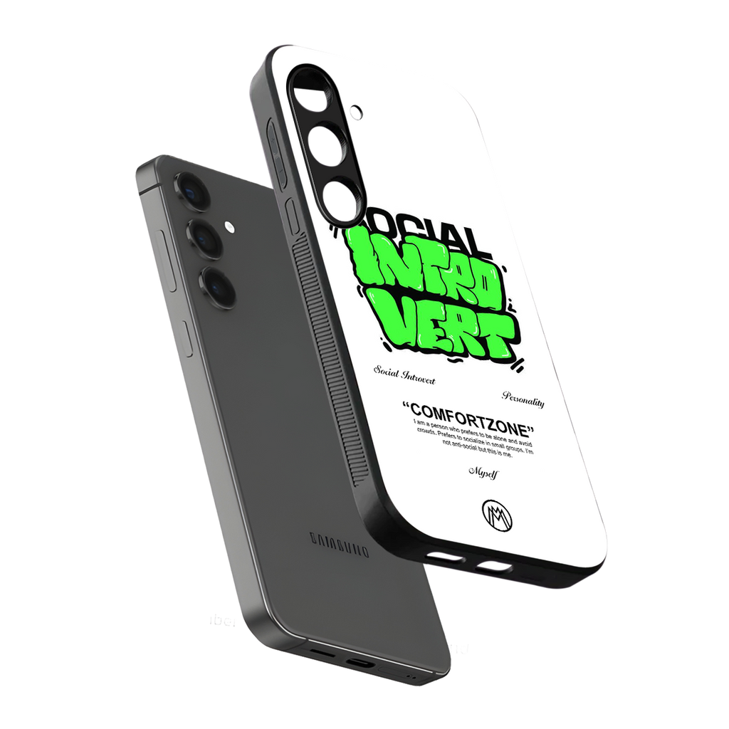 social introvert back phone cover | glass case for samsung galaxy s24 plus