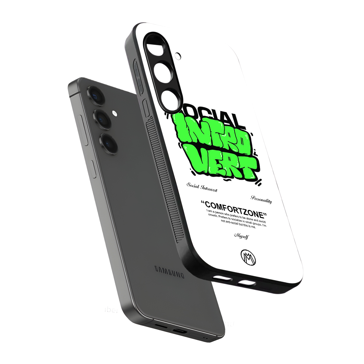 social introvert back phone cover | glass case for samsung galaxy s24 plus