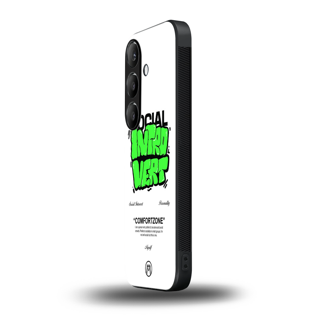 social introvert back phone cover | glass case for samsung galaxy s24 fe