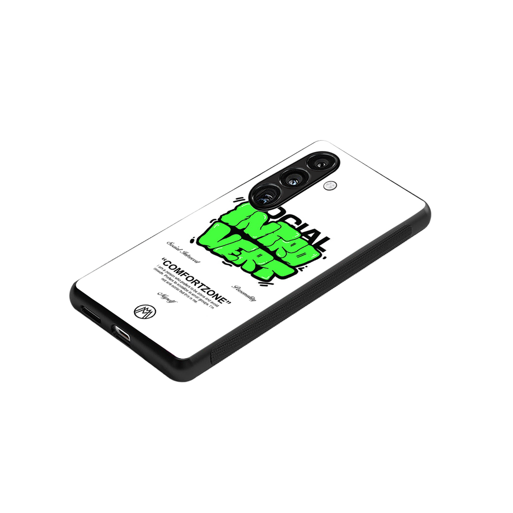 social introvert back phone cover | glass case for samsung galaxy s23 plus