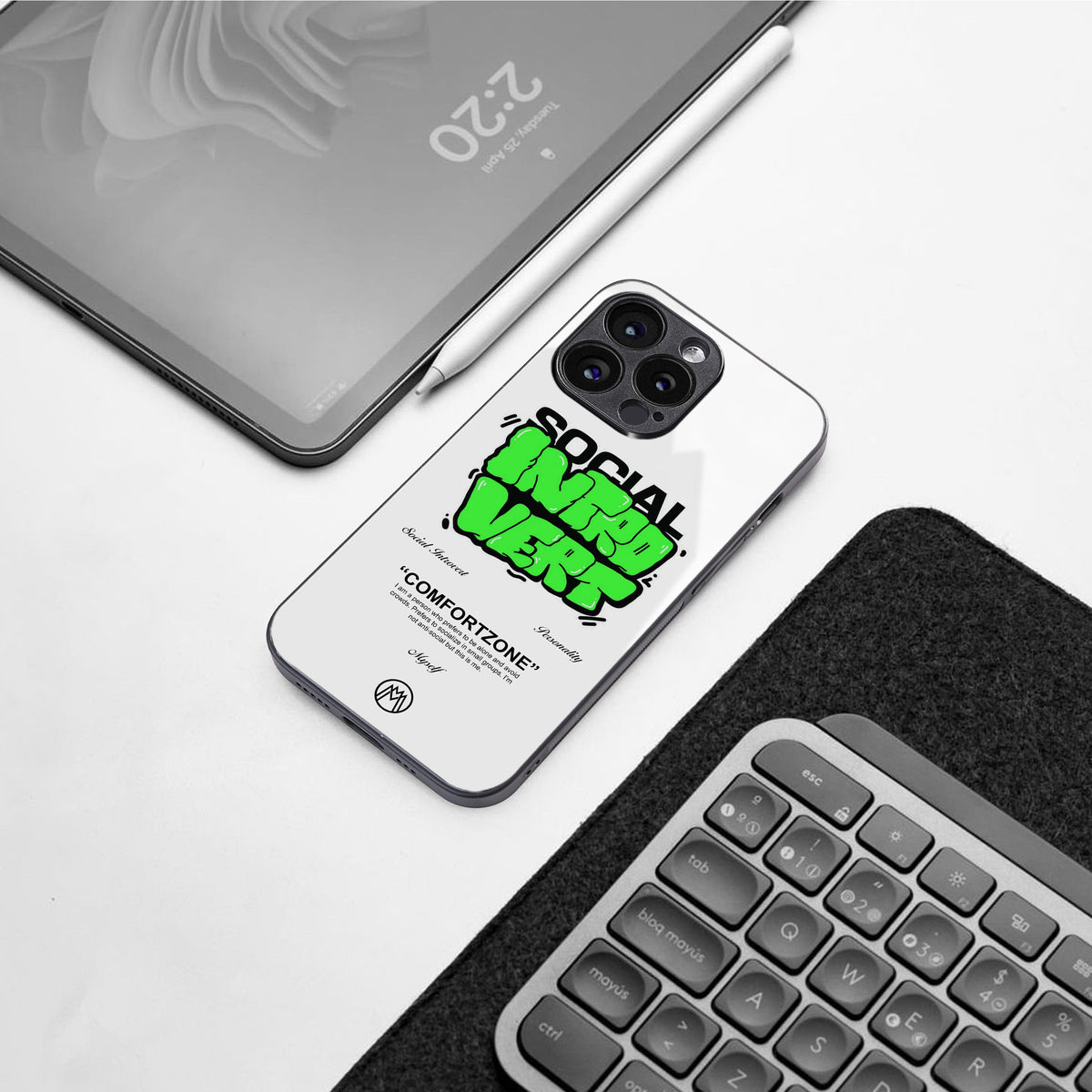 social introvert back phone cover | glass case for iphone 16 pro