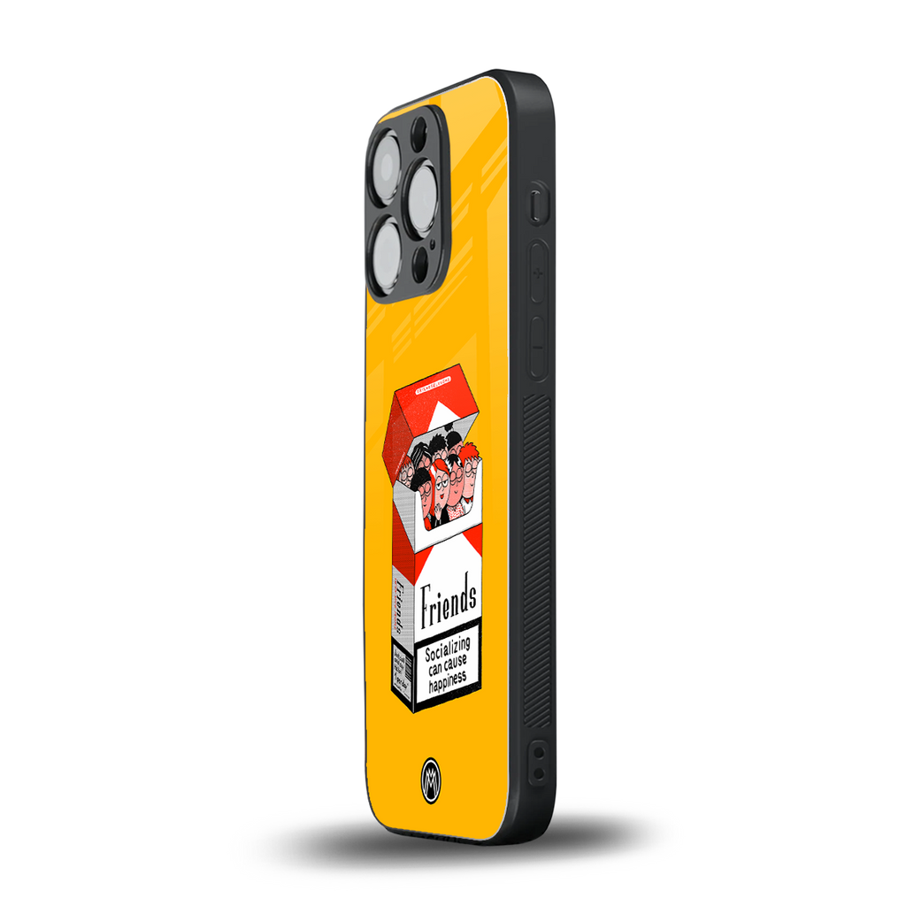 socializing can cause happiness back phone cover | glass case for iphone 13 pro