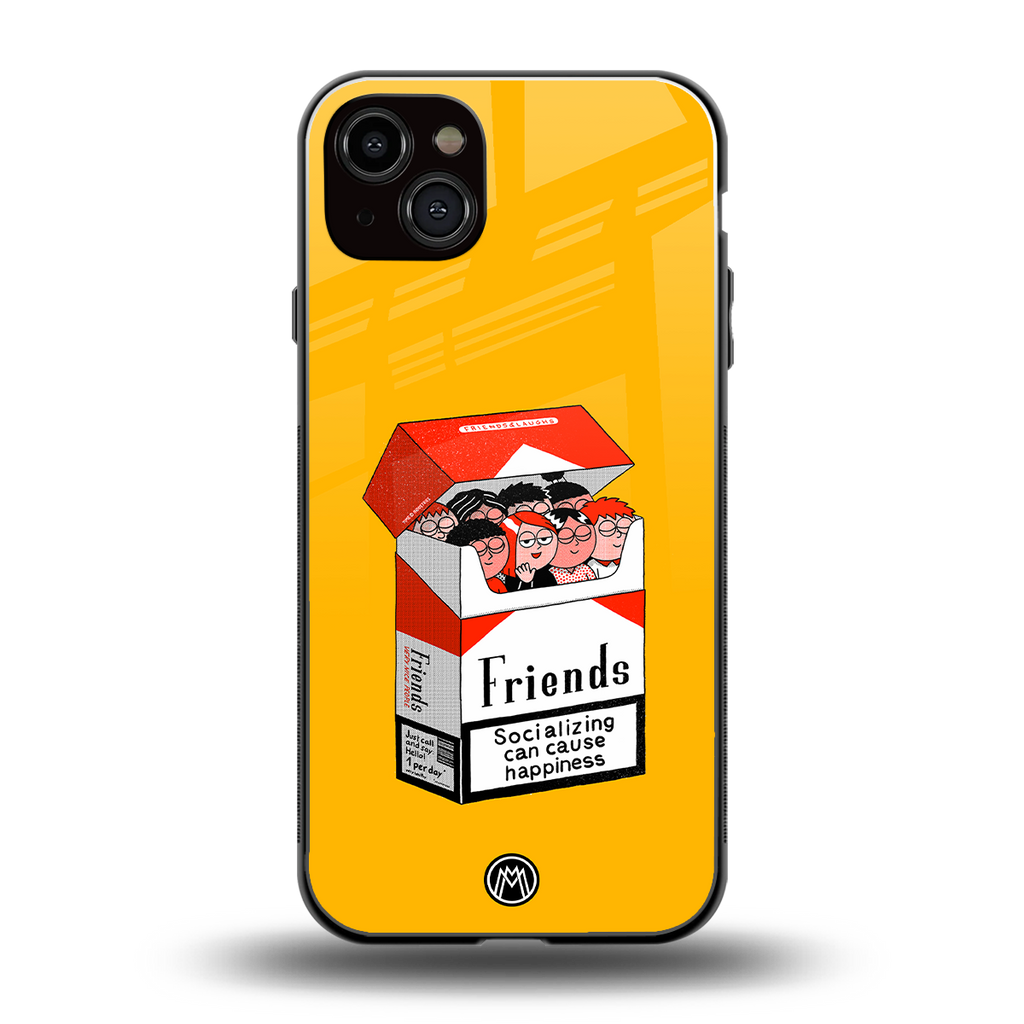socializing can cause happiness back phone cover | glass case for iphone 14 plus